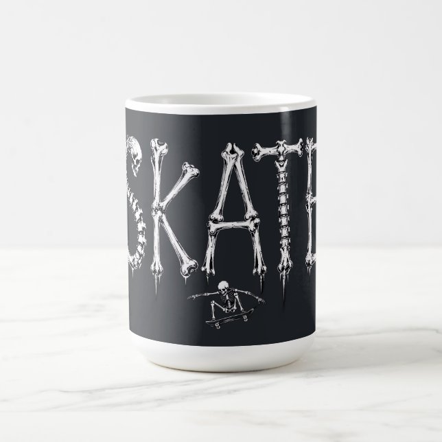 Caneca De Café Esqueleto SKATE Design Horror (Centro)