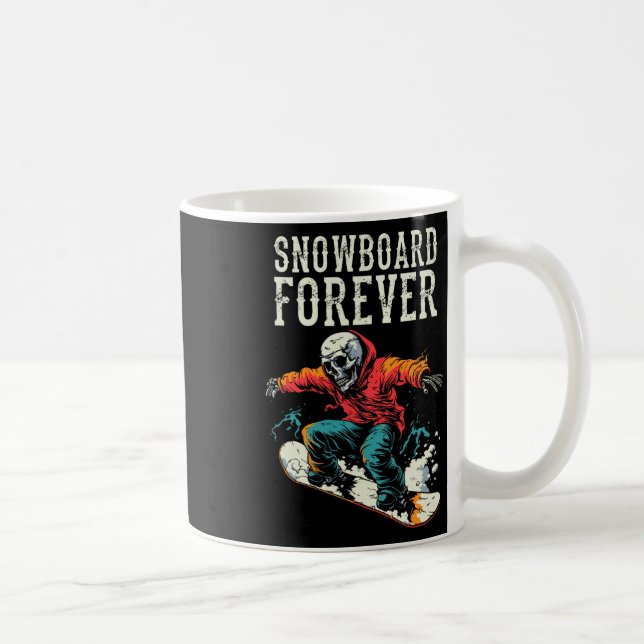 Caneca De Café Esqueleto Snowboarder - Esportes de inverno Snowbo (Direita)