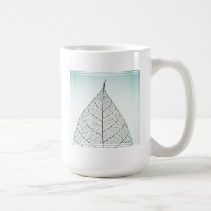 Caneca De Café Esqueleto verde da folha