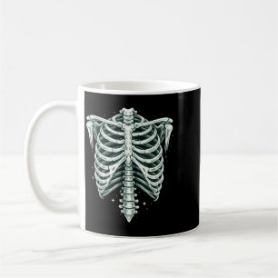 Caneca De Café Esqueleto Vintage Caixa Torácica Halloween Anatomi