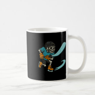 Caneca De Café Esqueleto Vintage de Halloween de Hóquei no Gelo E