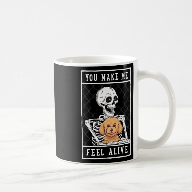 Caneca De Café Esqueleto Você Faz Me Sentir Vivo (Direita)