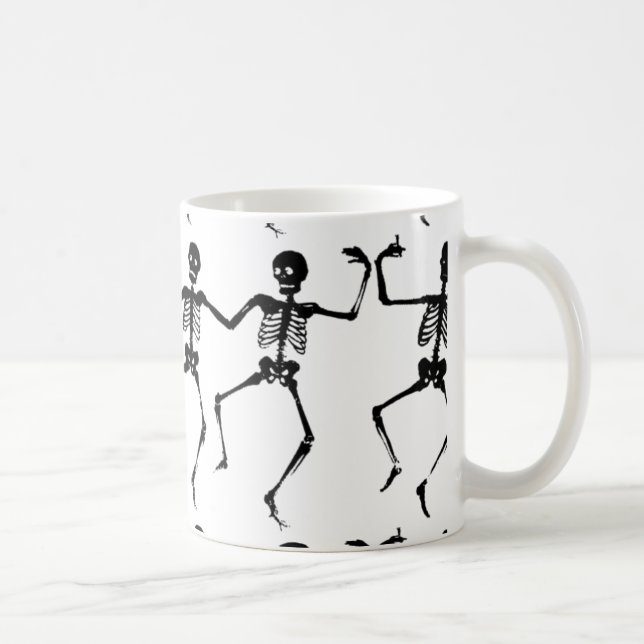 Caneca De Café Esqueletos dançando Halloween Thunder_Cove (Direita)