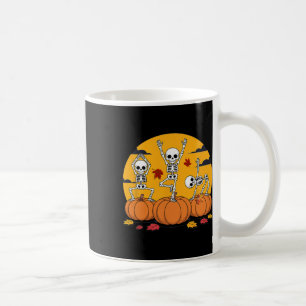 Caneca De Café Esqueletos Dançando Yoga no Halloween