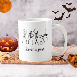 Caneca De Café Esqueletos Dançantes Divertidos de Halloween Fazen