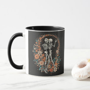 Caneca de Café Esqueletos de Amor Eterno Romântico
