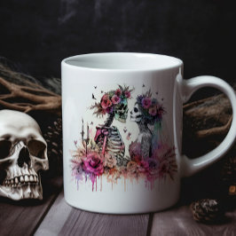 Caneca De Café Esqueletos do recem casados