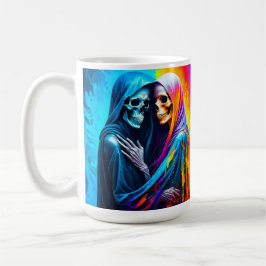 Caneca De Café Esqueletos Envoltos em um Arco-íris