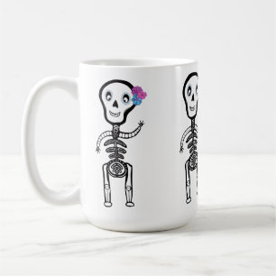 Caneca De Café Esqueletos felizes do Vinil Sticker de Corte Perso