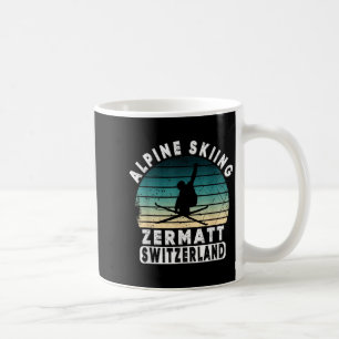 Caneca De Café Esqui Alpino Zermatt Suíça Montanhas Suíças 
