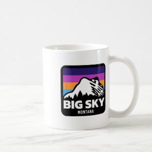 Caneca De Café Esqui da Família Snowboard do Big Sky Montana