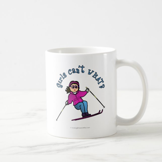 Caneca De Café Esqui de Neve de Menina Clara (Direita)