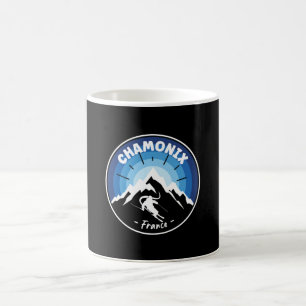 Caneca De Café Esqui Em Chamonix France Blue