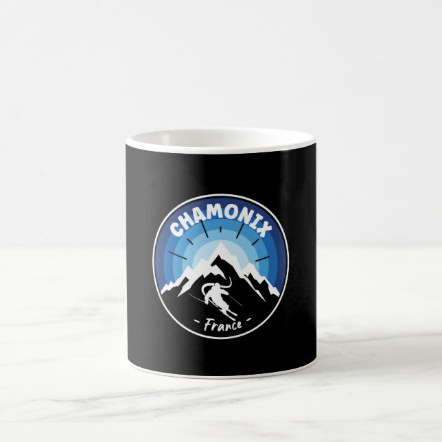 Caneca De Café Esqui Em Chamonix France Blue (Centro)