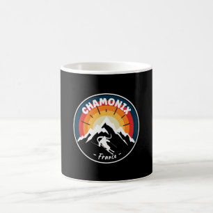 Caneca De Café Esqui Em Chamonix France Vintage