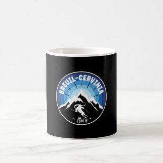 Caneca De Café Esqui No Breuil-Cervinia Itália Blue