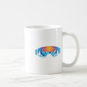 Caneca De Café Esqui Óculos de Arte Monta Esqui Minimalista