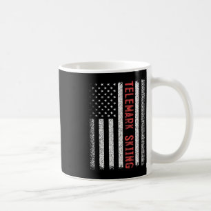 Caneca De Café Esqui Telemark Bandeira Americana Corrida De Esqui