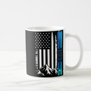 Caneca De Café Esqui usa bandeira americana esporte de inverno es