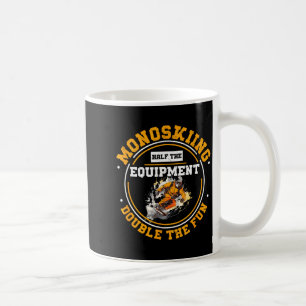 Caneca De Café Esquiação com mono-esqui metade equipamento dobro 