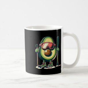 Caneca De Café Esquiador Abacate Com Óculos Pólos De Esqui Botas