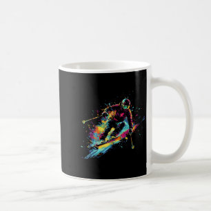 Caneca De Café Esquiador de Esportes de Inverno Pintura Alpina Sa
