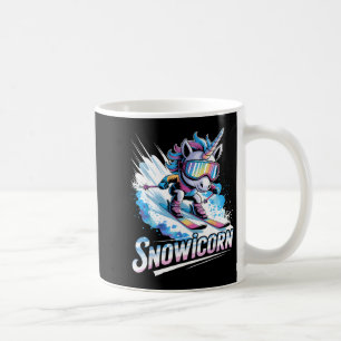 Caneca De Café Esquiador esportivo de inverno unicórnio engraçado