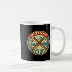 Caneca De Café Esquiador veterano esquis vintage homem velho esqu