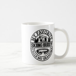 Caneca De Café Esquiando Amigo Engraçado Esquiando Avó Neve Amant