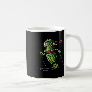 Caneca De Café Esquiando Pickle Com Óculos Engraçado Inverno Alpi