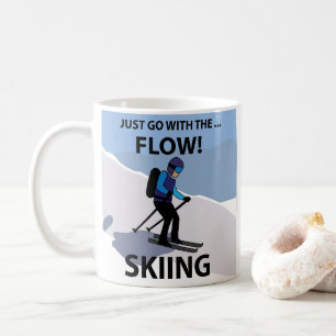 Caneca De Café Esquiar Basta Seguir o Fluxo Esquiar