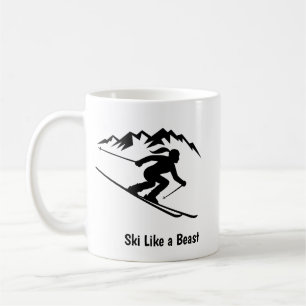 Caneca De Café "Esquie como uma Fera"