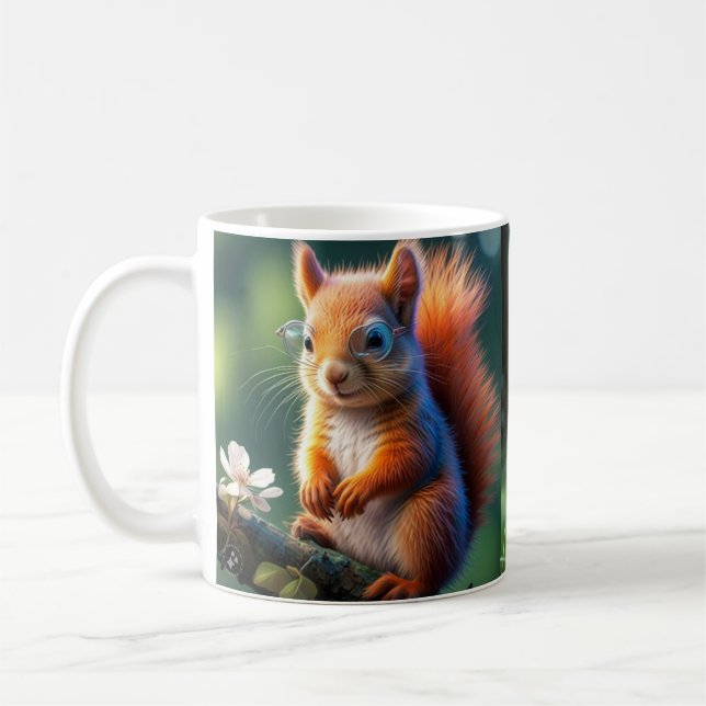 Caneca De Café Esquilo Castanho Sentado no Ramal-56765 (Esquerda)