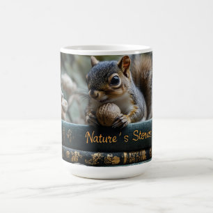 Caneca De Café Esquilo com Nut em Livros Antigos, História da Nat