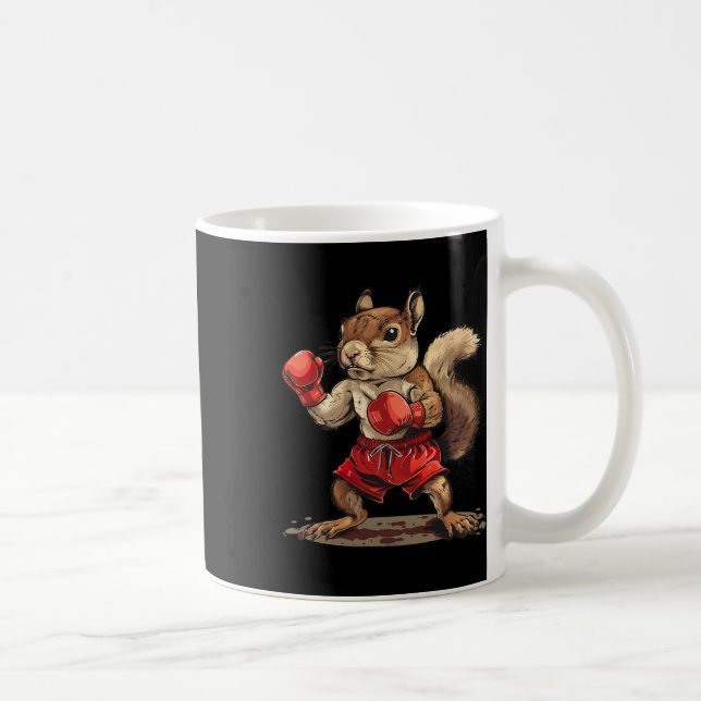 Caneca De Café Esquilo de Boxe Com Luvas de Boxe Kickboxing Diver (Direita)