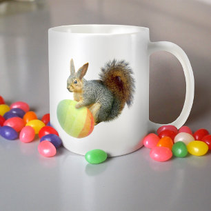 Caneca De Café Esquilo de páscoa com Mug de Ovo Arco-Íris