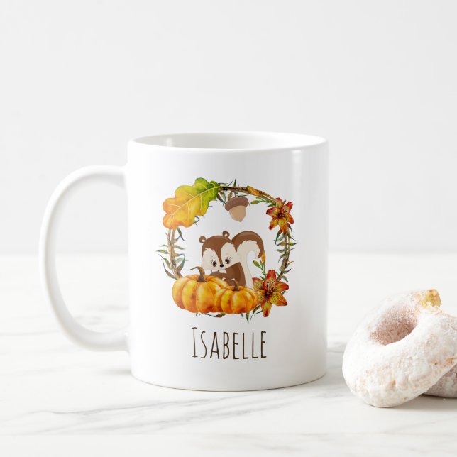 Caneca De Café Esquilo e Pumpkins Rua Russa (Com Donut)