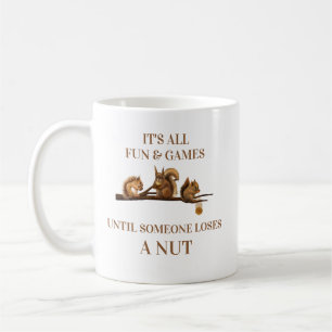 Caneca De Café Esquilo Engraçado Todo Divertido E Jogos Até