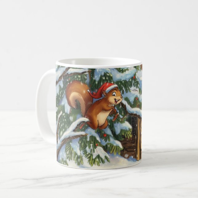 Caneca De Café Esquilo esfestivo Abóbora (Frente Esquerda)