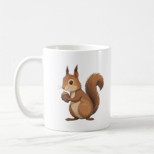 Caneca De Café Esquilo giro segurando noz para comer