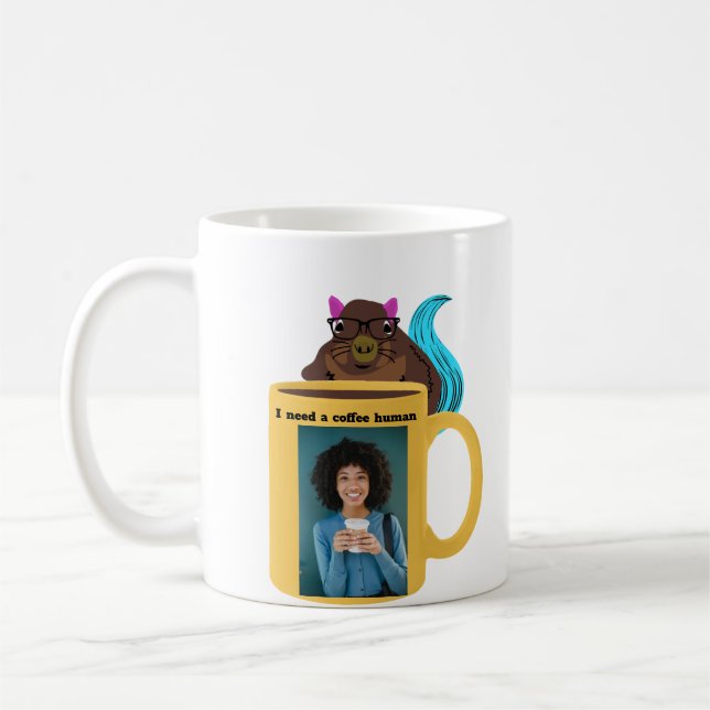 Caneca De Café Esquilo Malvado #112 Café Humano (Esquerda)