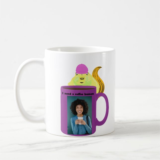 Caneca De Café Esquilo Malvado #425 Café Humano (Esquerda)