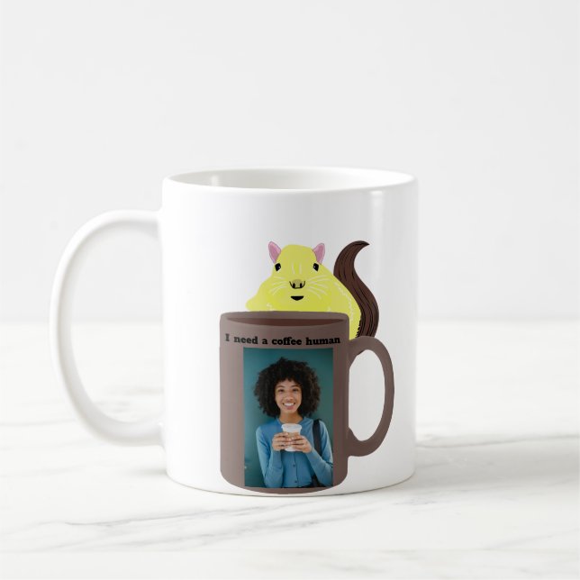 Caneca De Café Esquilo Malvado #432 Café Humano (Esquerda)