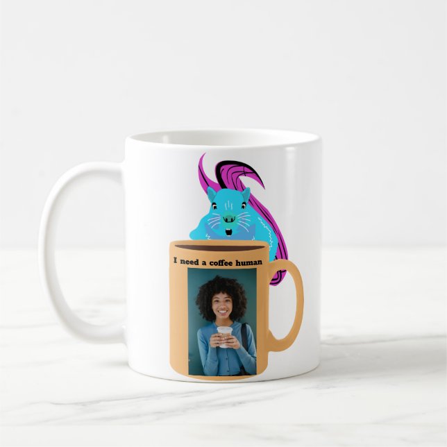 Caneca De Café Esquilo Malvado #448 Café Humano (Esquerda)