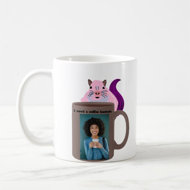 Caneca De Café Esquilo Malvado #456 Café Humano (Esquerda)