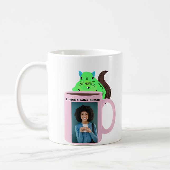 Caneca De Café Esquilo Malvado #498 Café Humano (Esquerda)