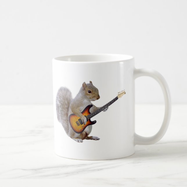Caneca De Café Esquilo que joga a guitarra (Direita)