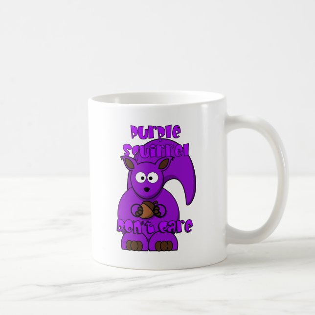 Caneca De Café Esquilo Roxo Não se importe (Direita)