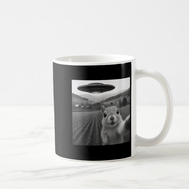 Caneca De Café Esquilo Selfie Com Alienígena Engraçado Para Homen (Direita)