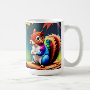 Caneca De Café Esquilo Sentado Colorido Fofo